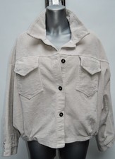 ANGESAGTE CORD BALLON XL KORD JACKE BLOUSON KURZ OVERSIZED HELLBEIGE BEIGE NATUR