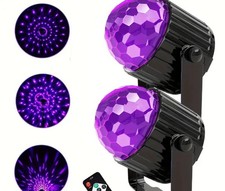 2x UV Schwarzlicht Discokugel mit Fernbedienung Party
