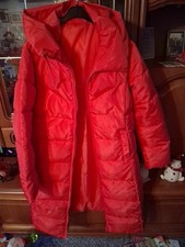 Damen  Winter Jacke  Mantel lang  Rot Gr. XL 38,40 