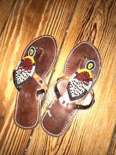 Flip-Flops Perlen Leder