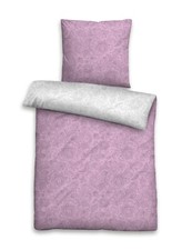 Bettwäsche Bettbezug Baumwolle warm Fein Biber 4tlg 135x200 cm Paisley lavendel