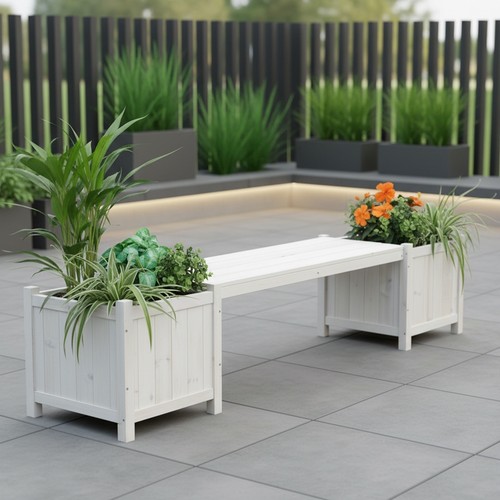 Blumenkasten gartenbank 2in1 - gartenbank,