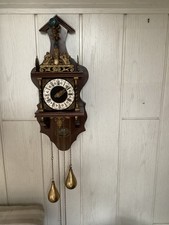 Original Zaanse Wanduhr 1970 aus Holland Atlasfigur Kettenzugwerk Sammlerhand 