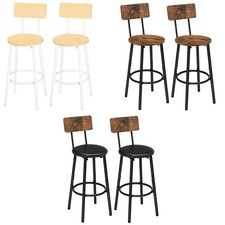 2er Set Barhocker Barstuhl mit Rückenlehne Tresenhocker Thekenstuhl Küchenstuhl