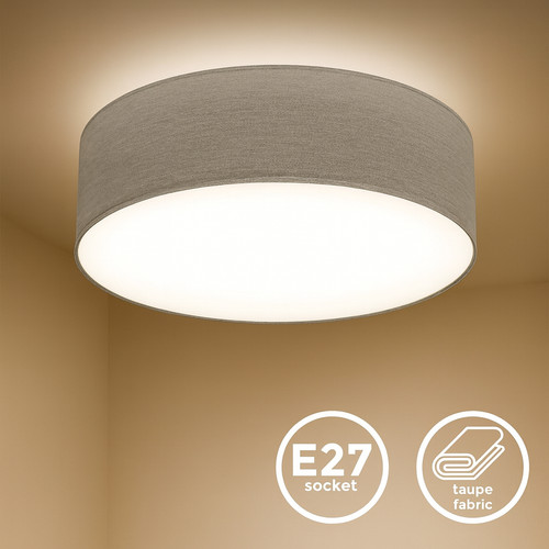 Deckenlampe stoff taupe - stoff,