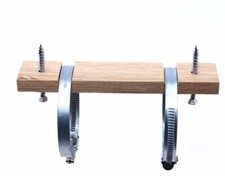 Bambusrohr Zaun Verbinder aus Eichenholz mit 2 Rohrschellen 5 bis 7cm,  bambussi