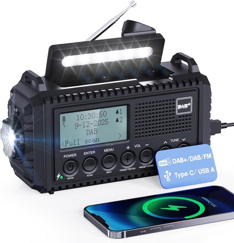 Solar dab kurbelradio - solar, dab+