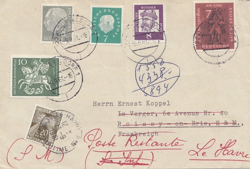 Frankreich 1961 brief aus - frankreich:,