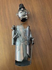 Deko Flaschenhalter Blechfigur Mann mit Golftasche und Golfschlägern