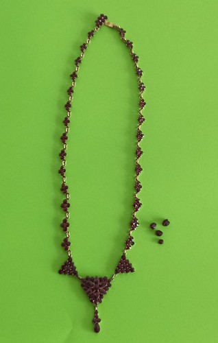 Granatcollier antik kette - granatcollier, antik,