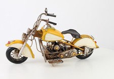 Deko Motorrad Chopper gelb Blechfahrzeug Modell Nostalgie Blech 58,9 cm