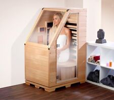 NEU Kompakte Infrarot Sitzsauna aus Hemlock Holz 760 W Wärmekabine für Zuhause