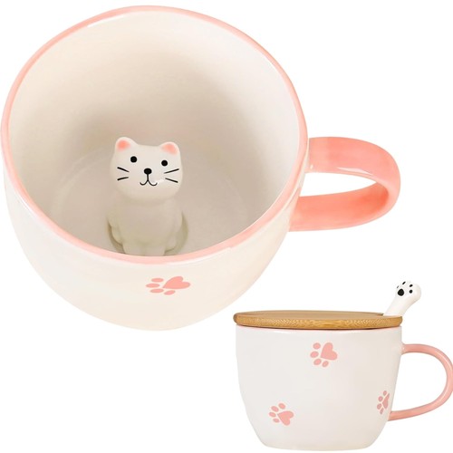 Keramik katze tasse - keramik,
