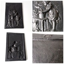 KUNSTGUSS WANDPLAKETTE Mädchen am Brunnen ungemarkt ca. 24*16 cm ca. 1275 g