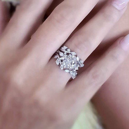 Karat weißgold ring set - karat,