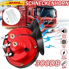 2x 300DB 12V Elektrisch-Schnecken Klang Hupe Lufthorn Laut Horn LKW Auto Fanfare