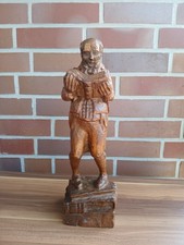Holzfigur handgeschnitzt Leseratte Bücherwurm Naturholz geschnitzt