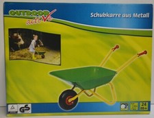 Outdoor Active Metallschubkarre • Kinder Schubkarre Metal • grün/gelb • NEU