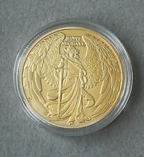 Medaille Erzengel Michael Engel Sankt Heiliger Schutz Glücksbringer Gold Münze