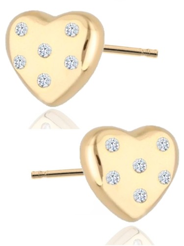 Ohrringe gold herz - gold,