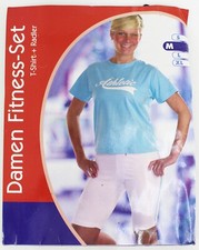 Freizeit Fitness Sport-Set T-Shirt Kurzarm+Radler Baumwolle lachs Gr. M