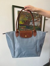Longchamp le Pliage Stahlgrau Mittel