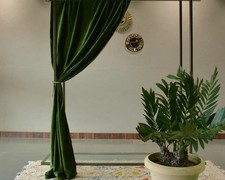 Luxus moosgrüner Samtvorhang