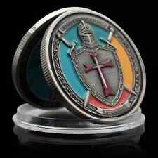 MEDAILLE - RITTER / RÜSTUNG / SCHWERT / SCHILD - KOLORIERT - SILBER AUFLAGE 