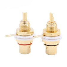 2 Stk. | RCA Cinch Buchse 24k Audio Hifi High End Anschluss Löten DIY