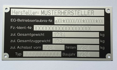 Typenschild auto beschriftet - auto,
