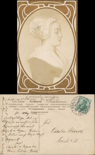 Ansichtskarte frauenporträt - ,