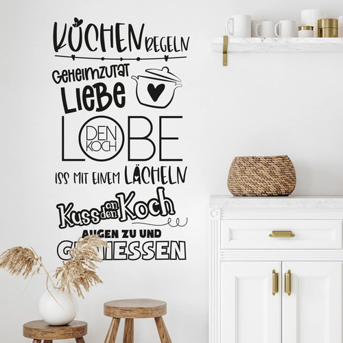 Wandtattoo küchenregeln für - wandtattoo,