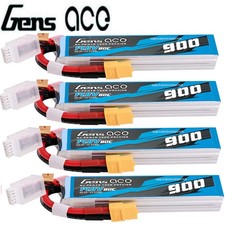 4X Gens Ace 900mAh 14.8V 80C 4S Lipo Akku XT60 Plug Für Performance motorgliders