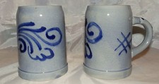 Bierkrug MR Marzi Remy Blaues Muster 2 Bier Krüge aus Sammelauflösung