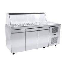 Gastronics Salattheke mit Kassentisch Premium – Kühltheke mit extra breiter Arbe