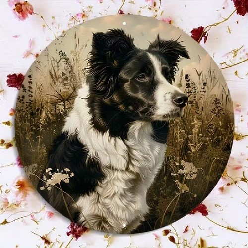 Blechschild rund border collie - blechschild,