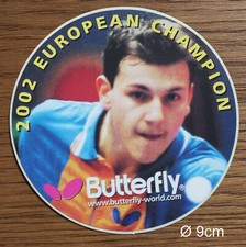 Sticker Aufkleber Butterfly Tischtennis Timo Boll Europameister Champion 2002