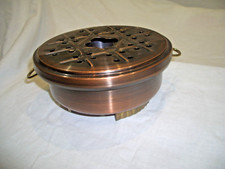 Stövchen Rechaud Warmhalteplatte Topfständer Kupfer Messing rund Teelicht