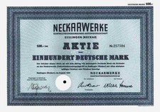 Neckarwerke AG 1969 Esslingen Böblingen Göppingen Stuttgart 100 DM Ludwigsburg