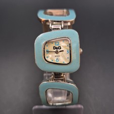 D&G Damen Uhr – Quarz, Türkis mit Gliederarmband