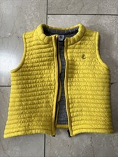 Petit Bateau Steppweste neuwertig in Gelb mit Reißverschluss, Gr. 86