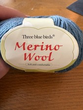 Merino Wolle 90%, 5x50gr, blau