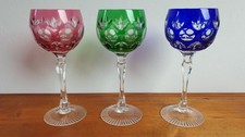 3 Kristall Weingläser Nachtmann Bamberg bunter Überfang