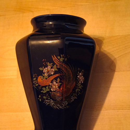 Vase schwarz gold weiß - vase, schwarz/gold/weiß