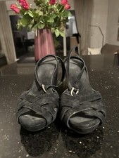 Ugg Keilsandaletten Wedges Wildleder Schwarz Gr. 38,5 