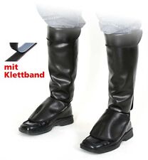 Gamaschen schwarz Stiefelstulpen Lederoptik Pirat Überziehschuhe 125659313