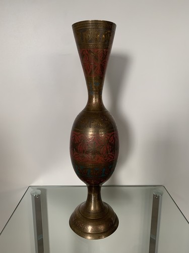 Vintage messing metall vase - messing,