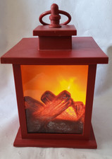 LED-Laterne rot  Kaminfeuer