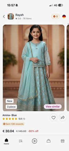 Rayah mädchen lehenga tlg - lehenga, 3-tlg