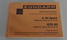 Teilekatalog / Ersatzteilliste / Parts List Zündapp C 50 Sport / GTS 50 09/1975